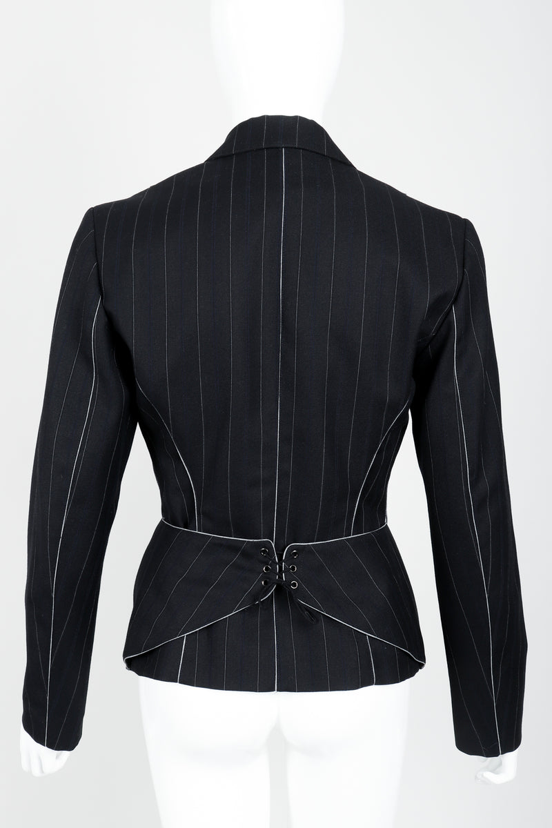 Vintage Alaia Pinstripe Contour Jacket on Mannequin back at Recess