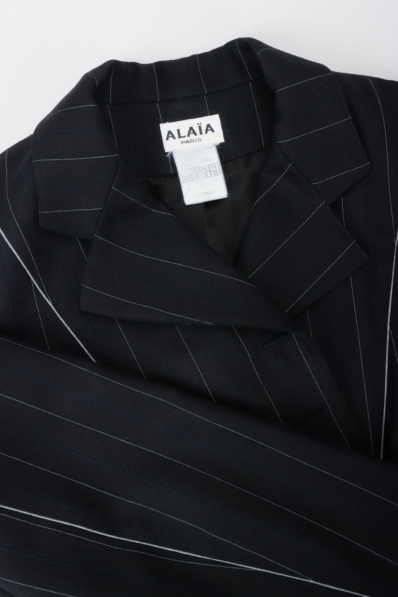 Vintage Alaia Pinstripe Contour Jacket Collar Detail at Recess