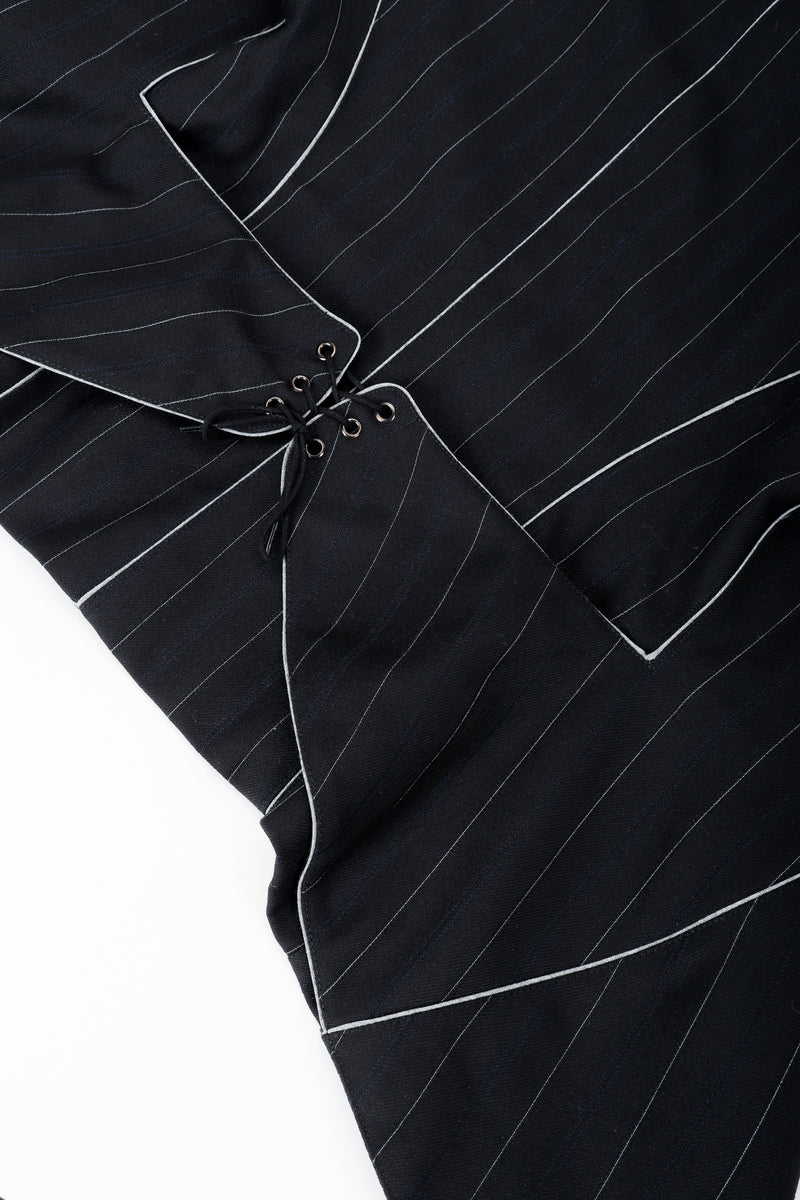 Vintage Alaia Pinstripe Contour Jacket Back Waistband Detail at Recess
