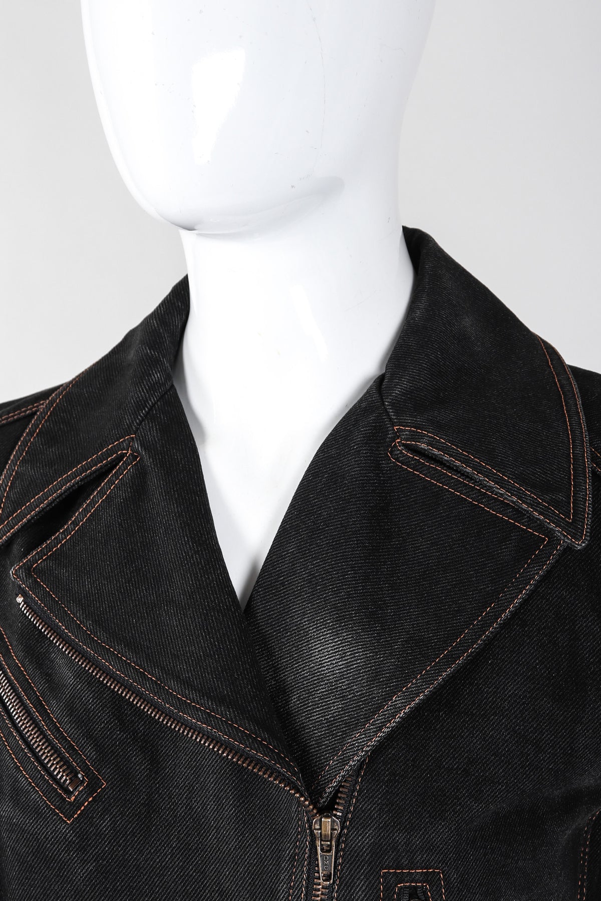 Vintage Alaia Denim Baseball Laced Moto Jacket – Recess