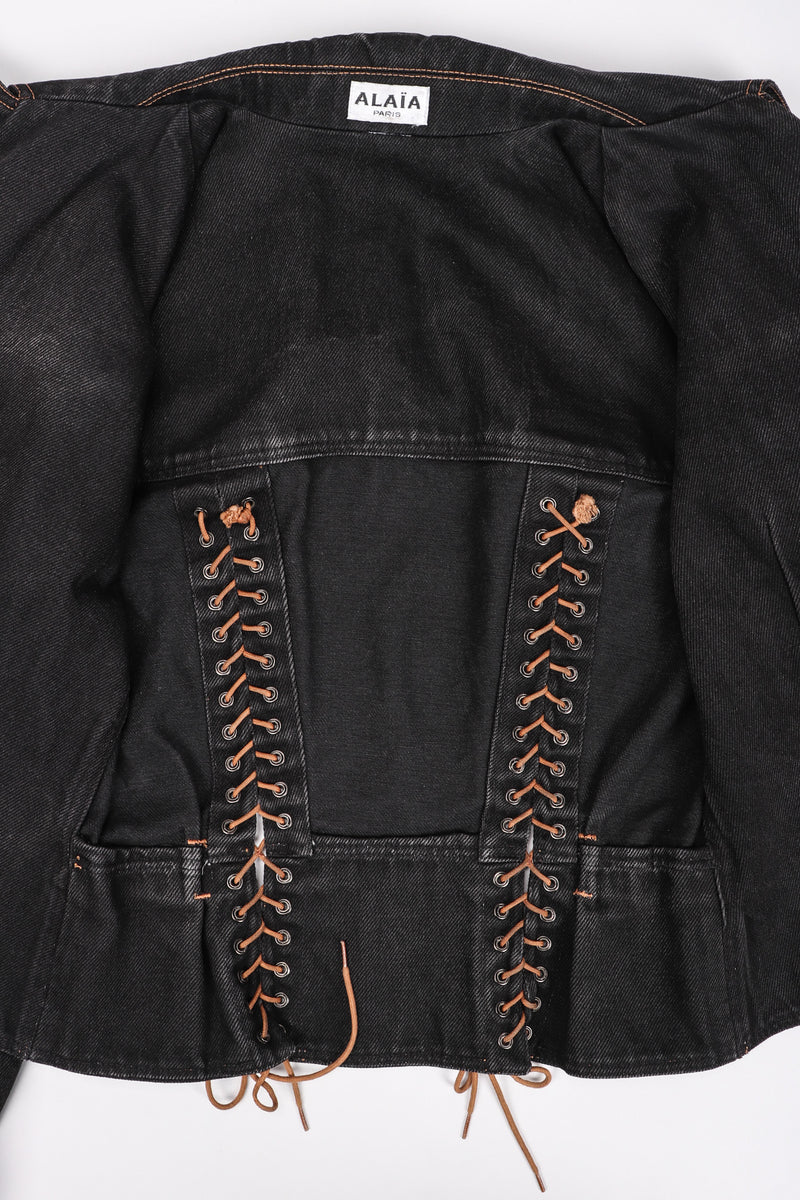 Recess Los Angeles Vintage Alaia Denim Baseball Laced Moto Jacket
