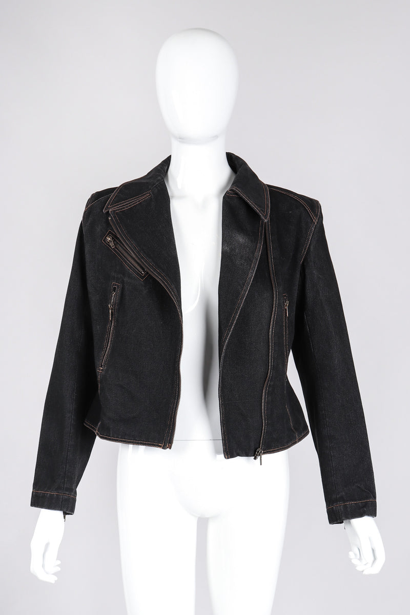 Alaia Vintage ICONIC 1986 Documented Nipped Waist Denim Moto Jacket –  Amarcord Vintage Fashion