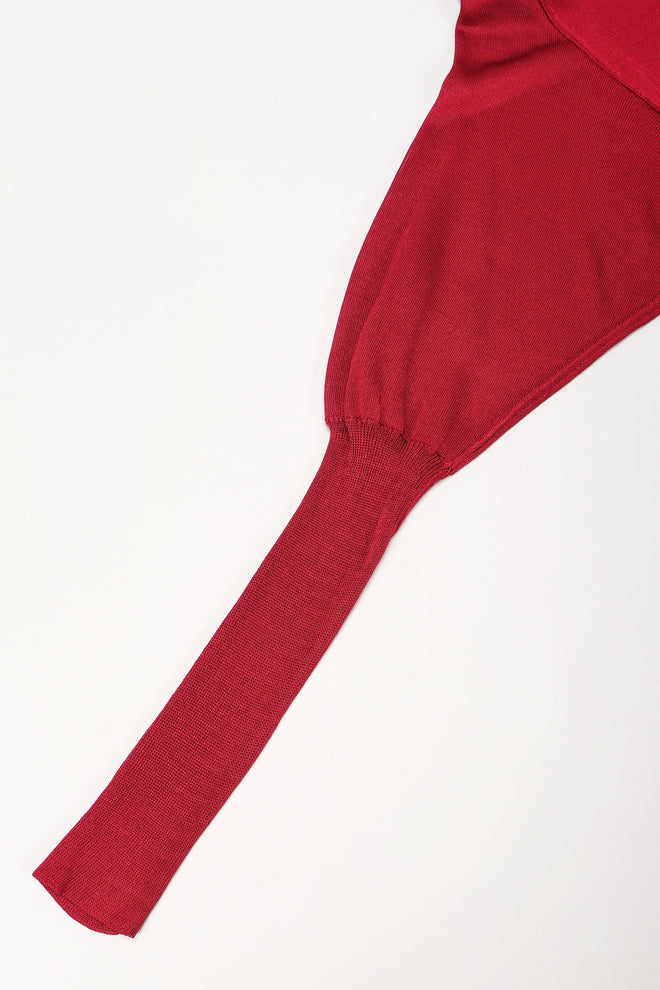 Recess Designer Consignment Vintage Alaia Juliette Sleeve Sheer Knit Collared Dress Los Angeles Resale