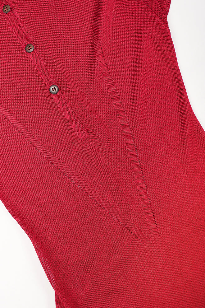 Recess Designer Consignment Vintage Alaia Juliette Sleeve Sheer Knit Collared Dress Los Angeles Resale