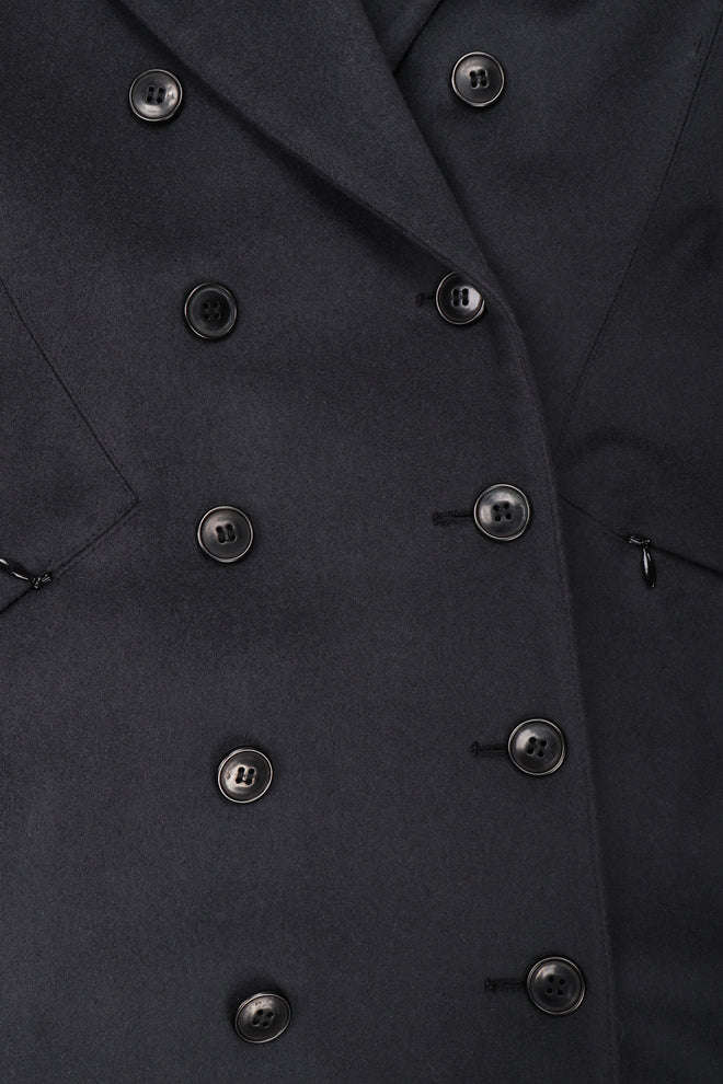 Recess Los Angeles Vintage Alaia Double-Breasted Long Wool Reefer Coat