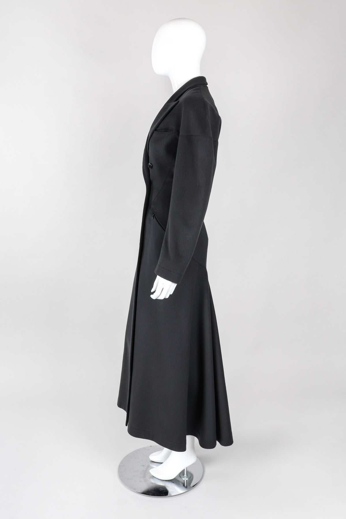 Vintage Alaia Double-Breasted Long Wool Reefer Coat – Recess