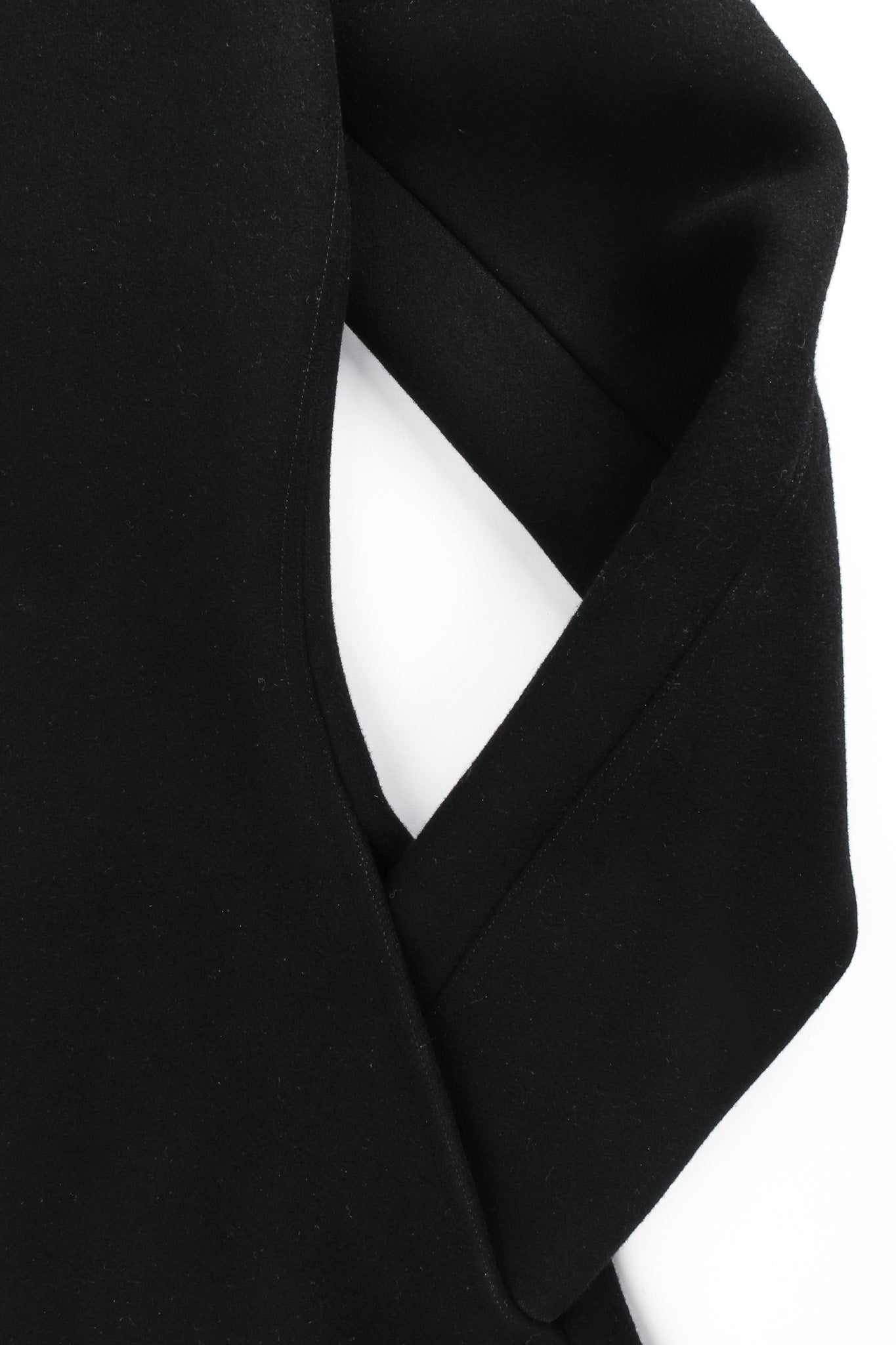 Vintage Alaïa Double Breasted Wool Coat Dress sleeve/pocket details @ Recess LA