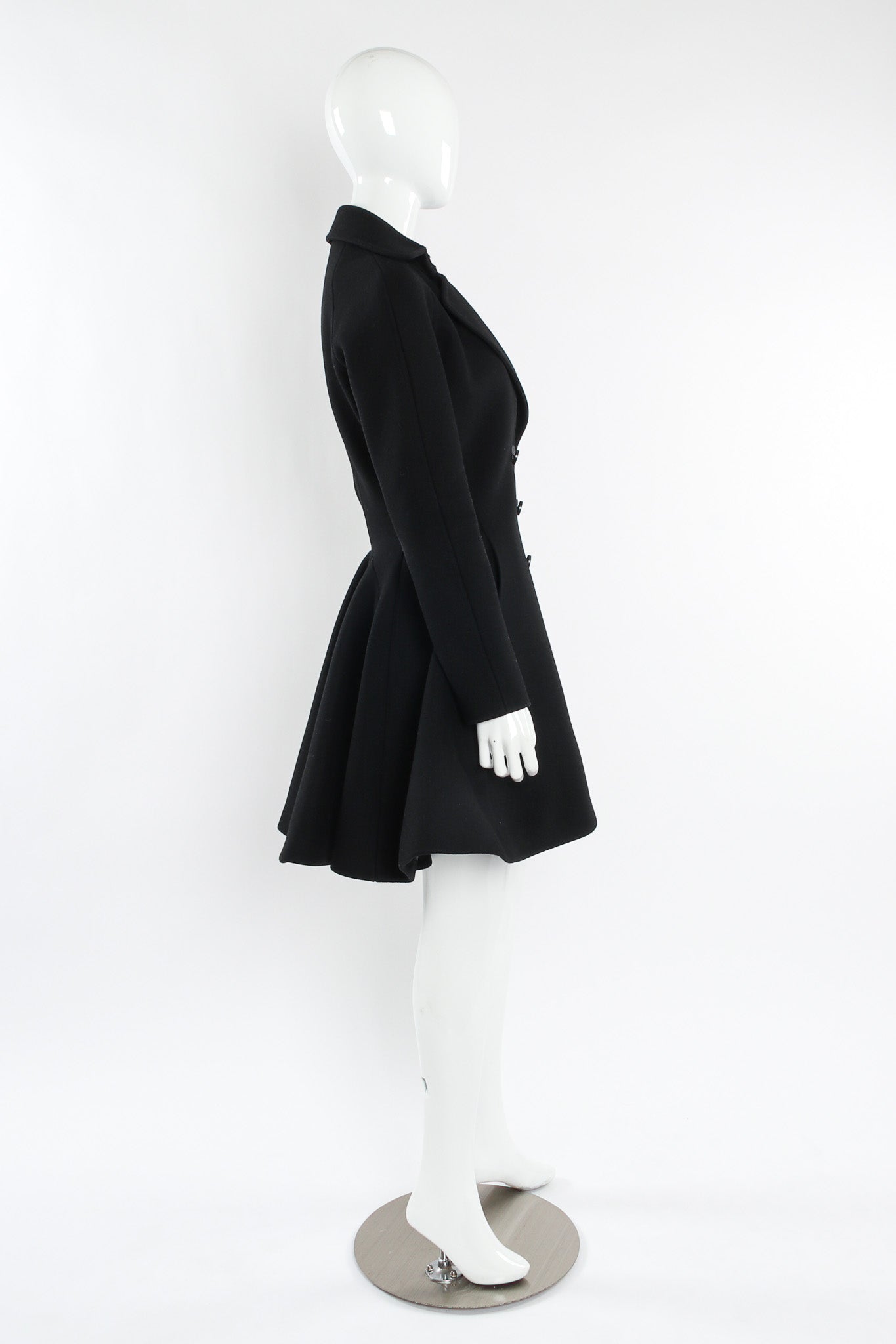 Vintage Alaïa Double Breasted Wool Coat Dress mannequin side @ Recess LA