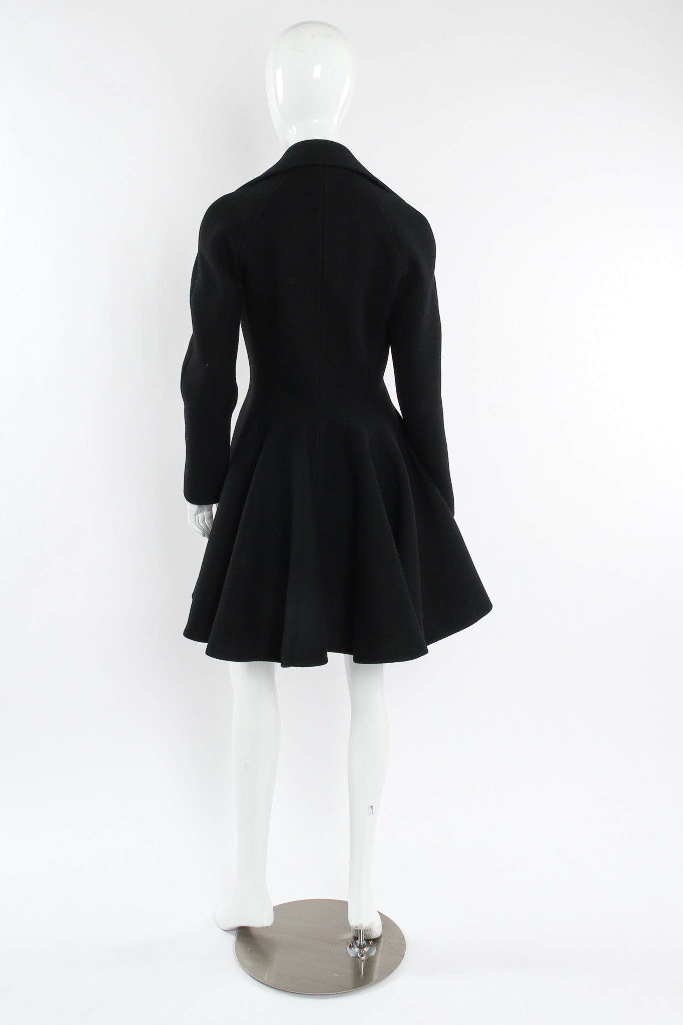 Vintage Alaïa Double Breasted Wool Coat Dress mannequin back @ Recess LA