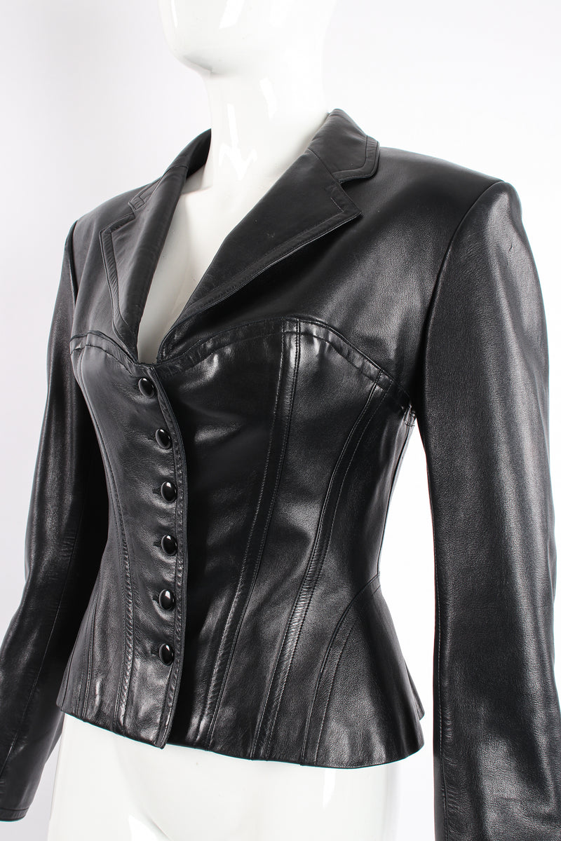 Vintage Alaia Leather Bustier Corset Jacket – Recess