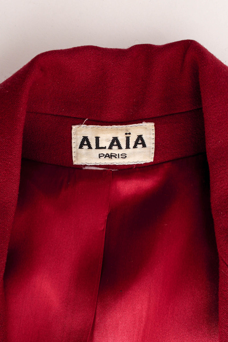 Vintage Alaïa Geo Panel Structured Blazer tag @ Recess Los Angeles