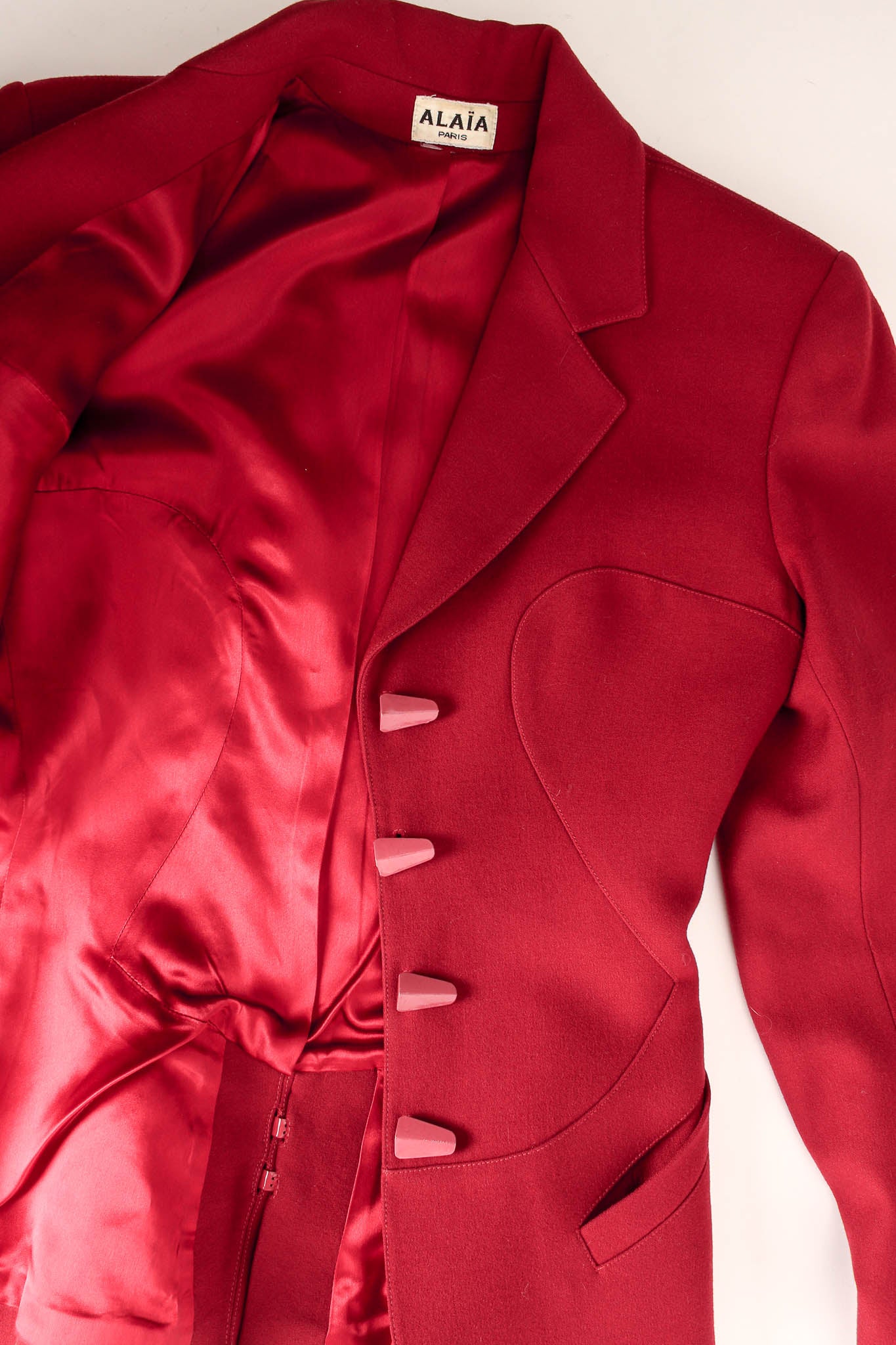 Vintage Alaïa Geo Panel Structured Blazer silk liner/jacket flat @ Recess Los Angeles