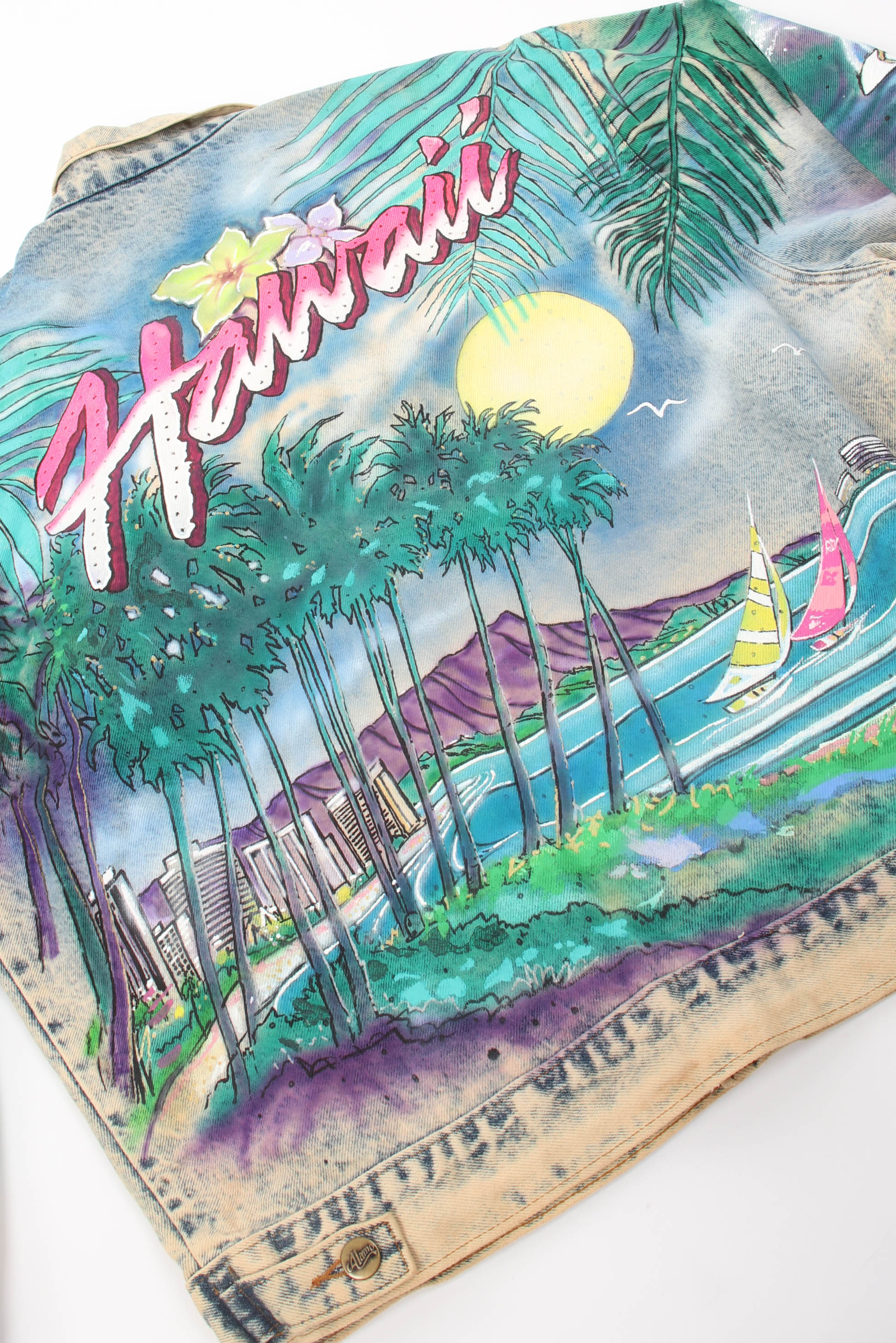 Vintage Tony Alamo Hawaii Waikiki Beach Jacket flat back at Recess Los Angeles