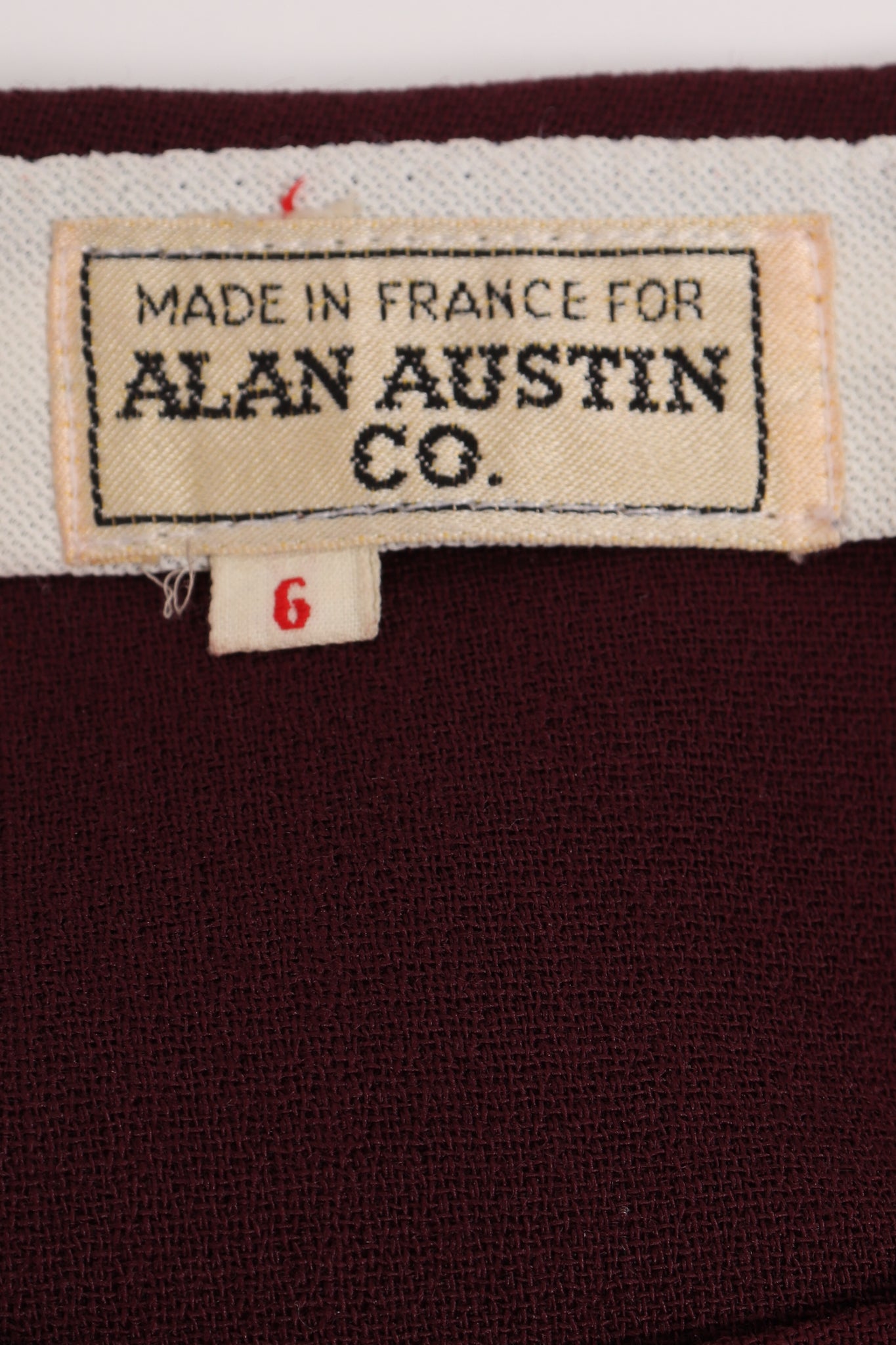 Vintage Alan Austin Plum Straight Leg Pant label at Recess Los Angeles