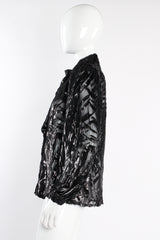 Vintage Alan Austin Sheer Velvet Tinsel Burnout Blouse on mannequin side at Recess Los Angeles