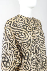 Recess Designer Consignment Vintage Alan Austin Golden Metallic Lamé Paisley Silk Blouse Los Angeles Resale