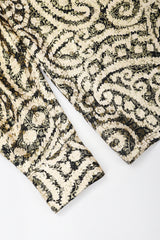 Recess Designer Consignment Vintage Alan Austin Golden Metallic Lamé Paisley Silk Blouse Los Angeles Resale