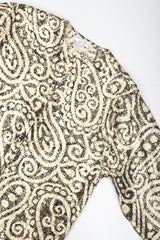 Recess Designer Consignment Vintage Alan Austin Golden Metallic Lamé Paisley Silk Blouse Los Angeles Resale