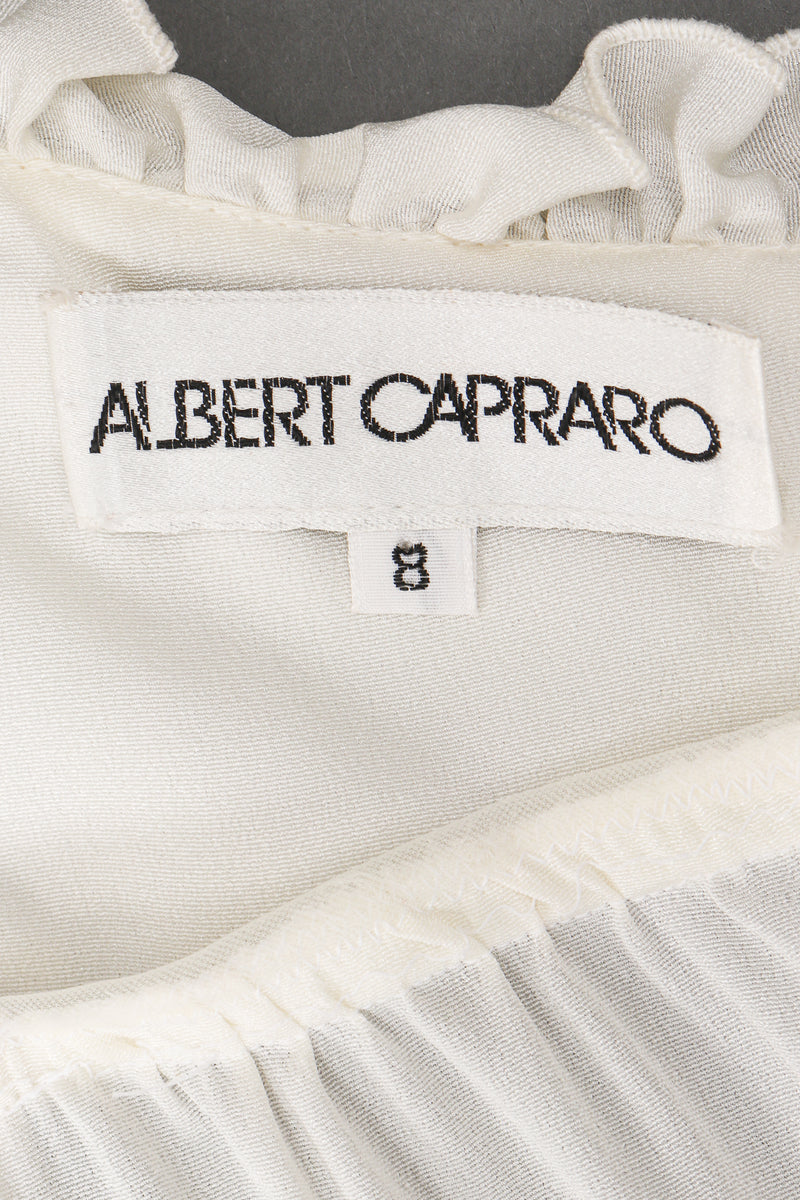 Vintage Albert Capraro Ruffle Wrap Halter Dress label at Recess Los Angeles