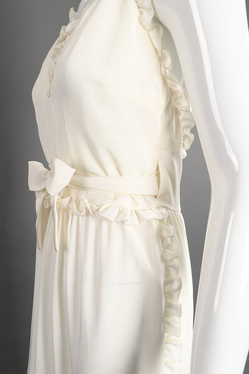 Vintage Albert Capraro Ruffle Wrap Halter Dress on Mannequin wrap detail at Recess Los Angeles