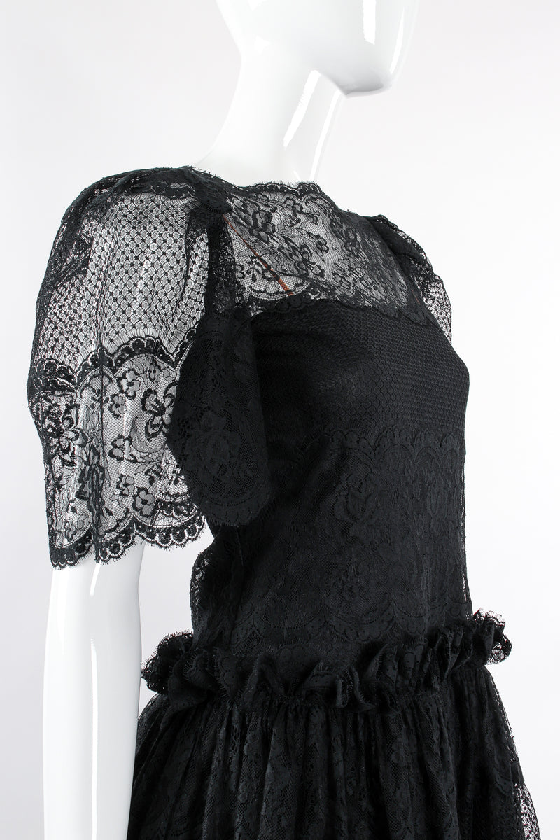 black lace peasant dress Lace Peasant Dress