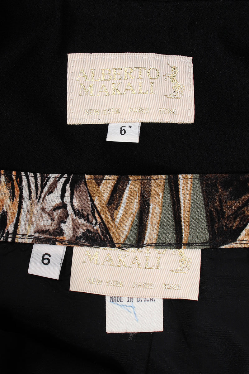 Vintage Alberto Makali Jungle Print Vest & Pant Set labels at Recess LA