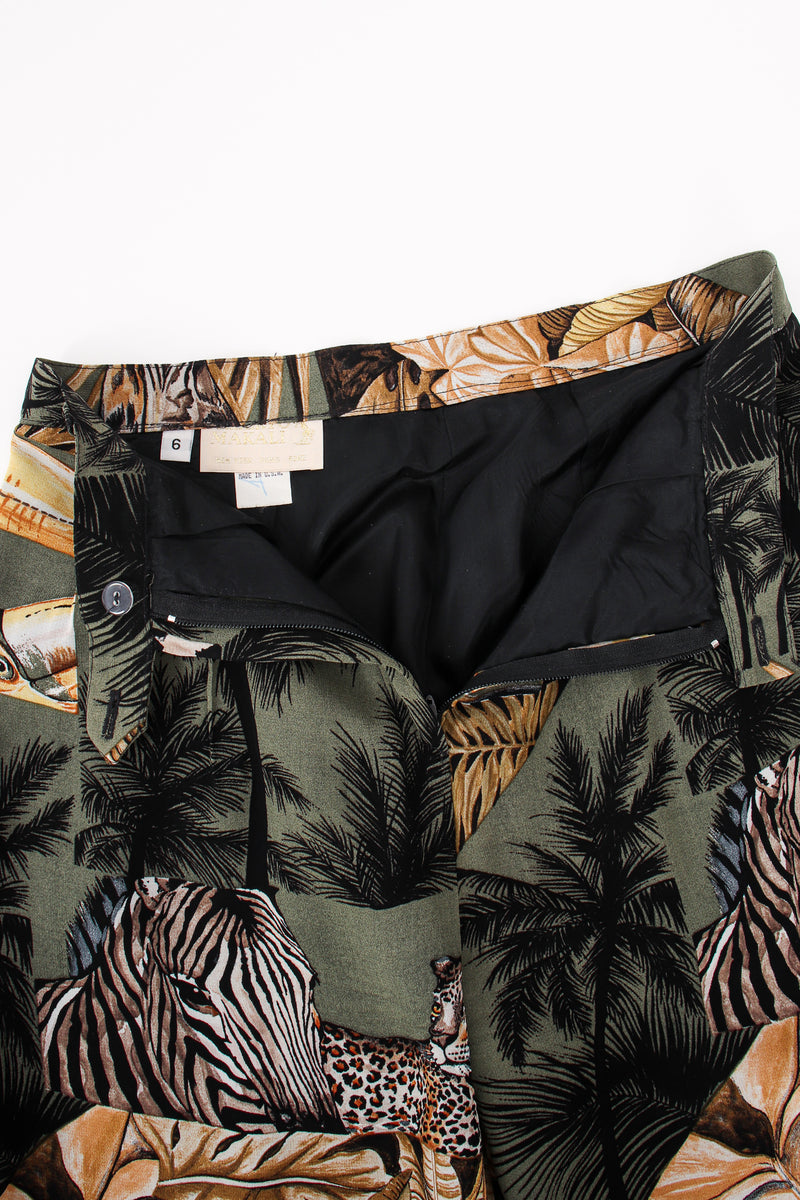 Vintage Alberto Makali Jungle Print Vest & Pant Set pant lining at Recess LA