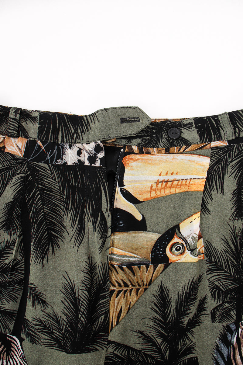 Vintage Alberto Makali Jungle Print Vest & Pant Set pant button tab at Recess LA