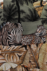 Vintage Alberto Makali Jungle Print Vest & Pant Set print detail at Recess LA