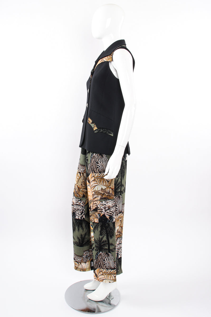 Vintage Alberto Makali Jungle Print Vest & Pant Set on Mannequin side at Recess Los Angeles