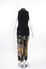 Vintage Alberto Makali Jungle Print Vest & Pant Set on Mannequin back at Recess Los Angeles