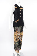 Vintage Alberto Makali Jungle Print Vest & Pant Set on Mannequin angle at Recess Los Angeles