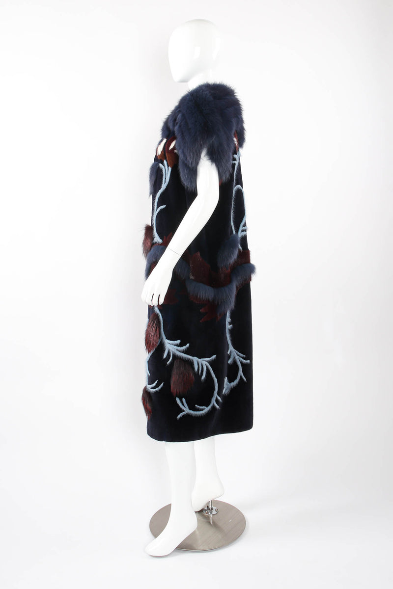Alena Akhmadullina Sleeveless Mink Fur Coat side on mannequin at Recess Los Angeles