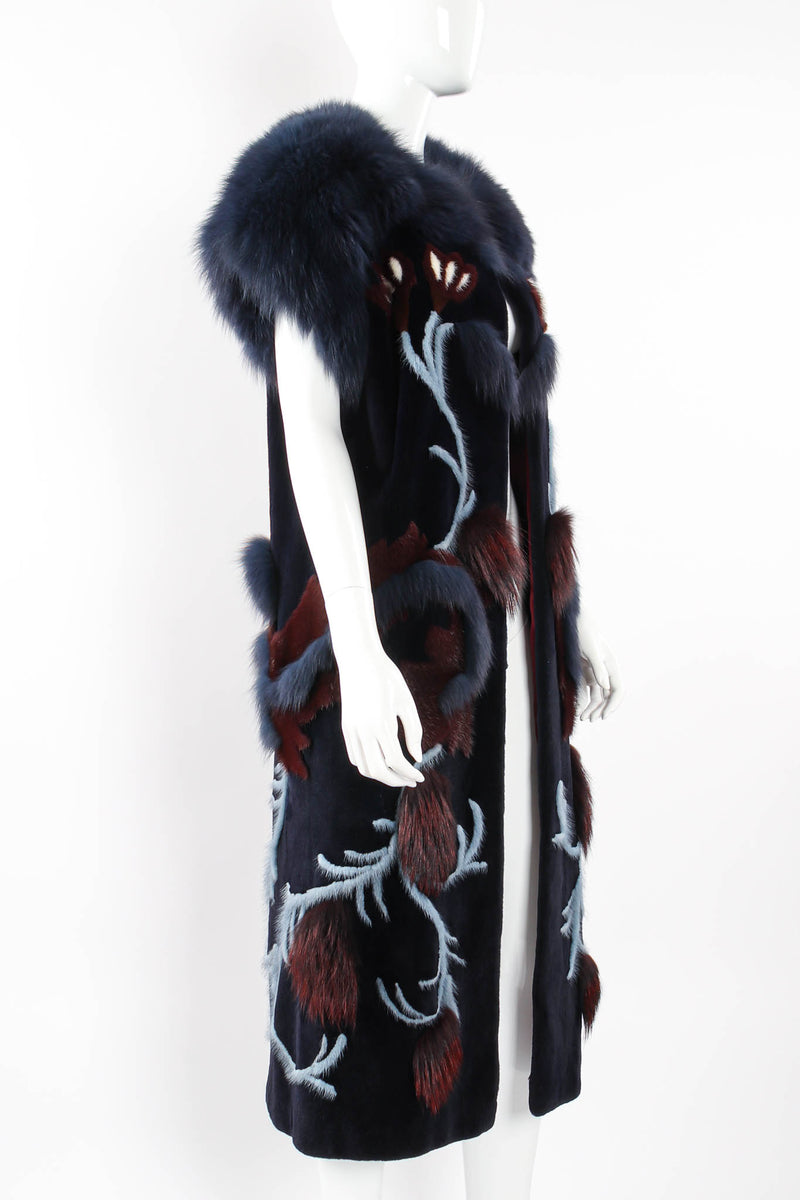 Alena Akhmadullina Sleeveless Mink Fur Coat side on mannequin at Recess Los Angeles