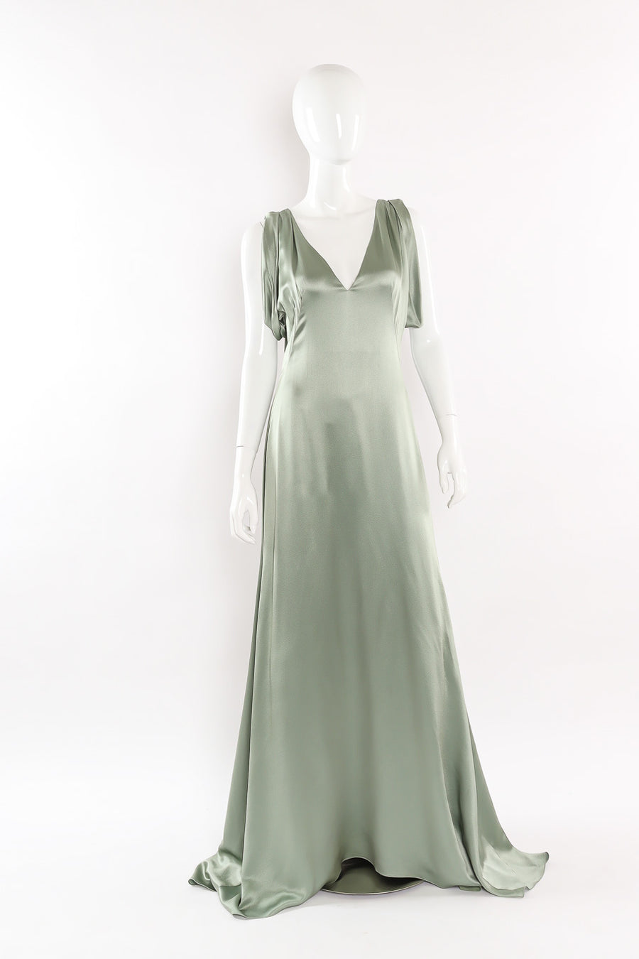 green alexander mcqueen dress Satin Bias Cut Gown shoulder neckline Short sleeves Color:Bubble Pink vt::All::Occasion::Bridal Shower Burgundy Bandage Satin One