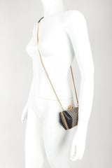 Recess Designer Consignment Vintage Alexander McQueen Studded Skull Leather Hexagon Convertible Clutch Crossbody Bag Los Angeles Resale