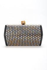 Recess Designer Consignment Vintage Alexander McQueen Studded Skull Leather Hexagon Convertible Clutch Crossbody Bag Los Angeles Resale