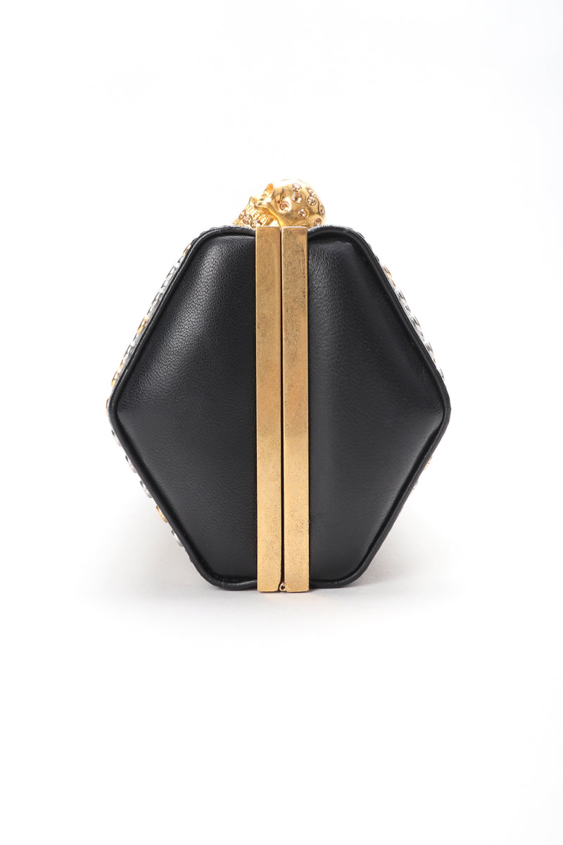 Recess Designer Consignment Vintage Alexander McQueen Studded Skull Leather Hexagon Clutch Crossbody Bag