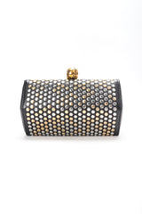 Recess Designer Consignment Vintage Alexander McQueen Studded Skull Leather Hexagon Clutch Crossbody Bag