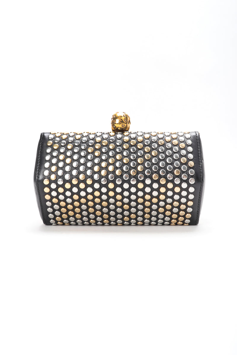 alexander mcqueen studded leather backpack Vintage Alexander McQueen Studded Leather Hexagon Skull Clutch Crossbody Bag – Recess