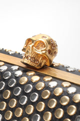 Recess Designer Consignment Vintage Alexander McQueen Studded Skull Leather Hexagon Convertible Clutch Crossbody Bag Los Angeles Resale