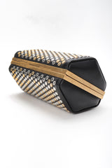 Recess Designer Consignment Vintage Alexander McQueen Studded Skull Leather Hexagon Clutch Crossbody Bag