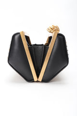 Recess Designer Consignment Vintage Alexander McQueen Studded Skull Leather Hexagon Clutch Crossbody Bag