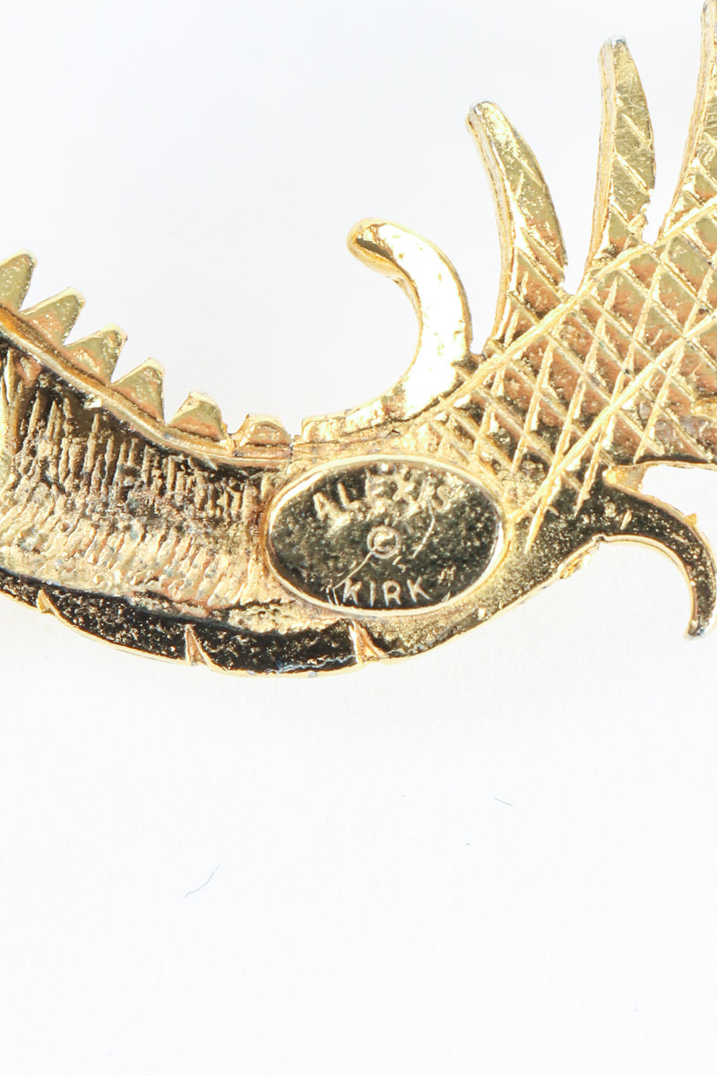 Vintage Alexis Kirk Auspicious Dragon & Fish Collar Necklace signature cartouche At Recess LA