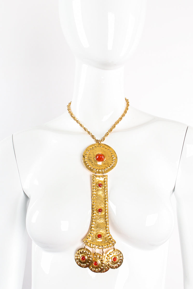 Vintage Alexis Kirk Breast Plate Pendant Necklace on mannequin at Recess Los Angeles