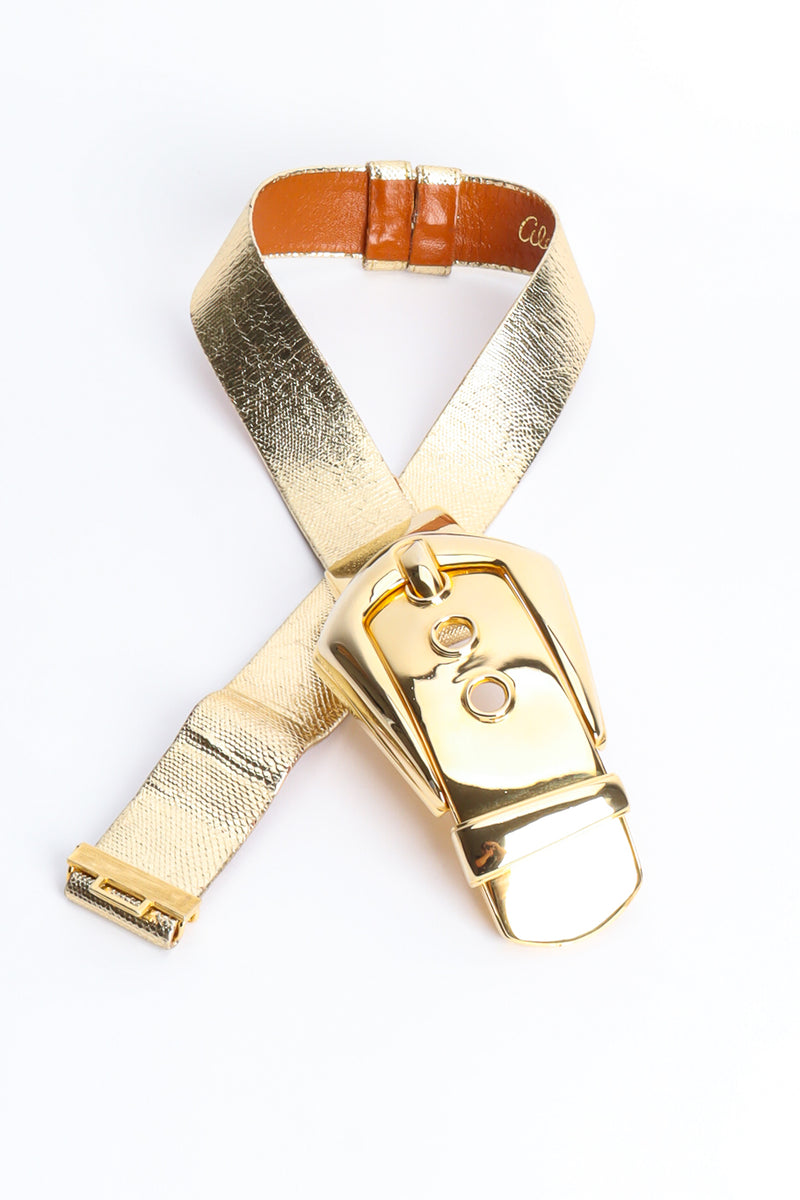 snakeskin leather with metal faux buckle by Alexis Kirk @recessla