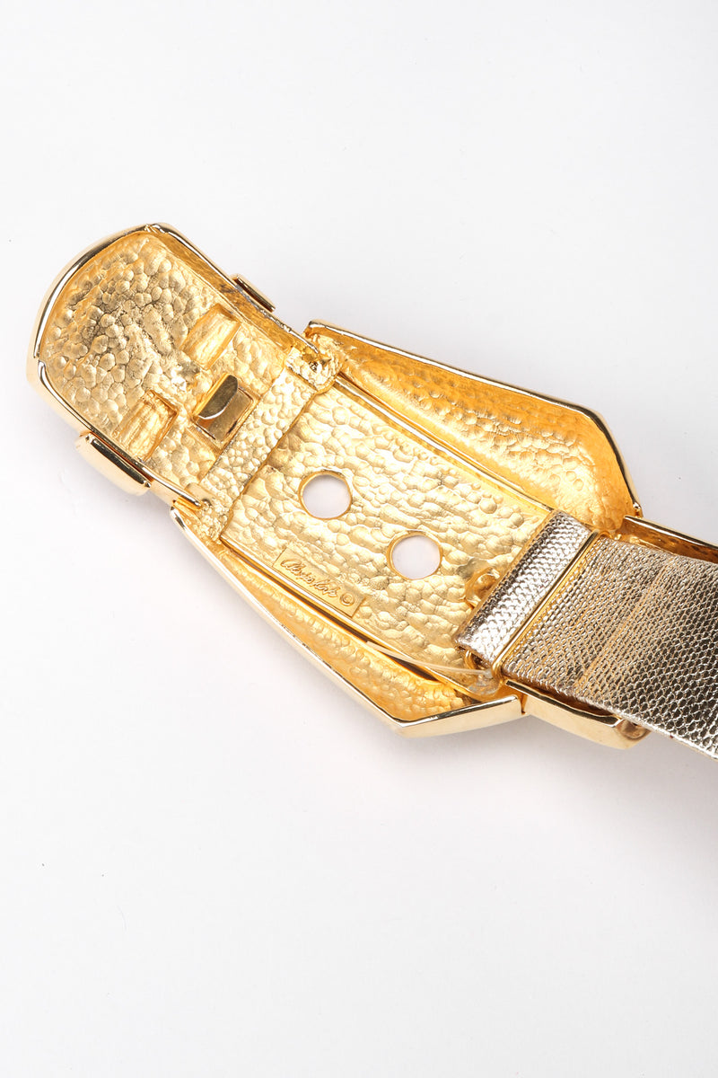 Recess Los Angeles Vintage Alexis Kirk Oversized Lamé Gold Metal Buckle Belt