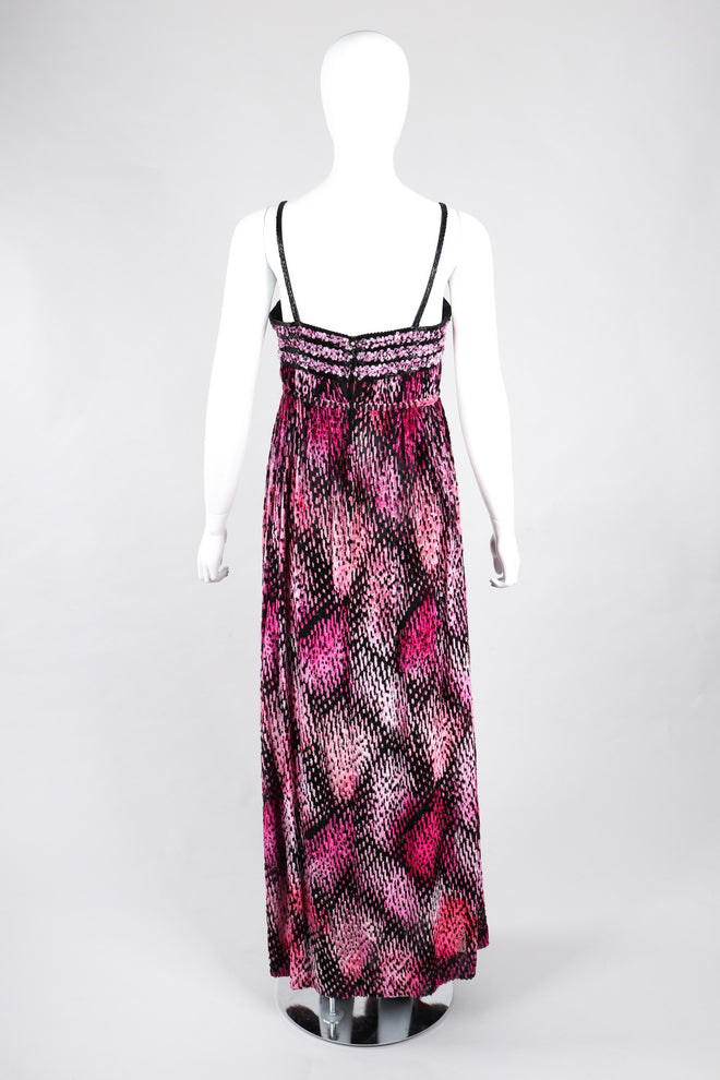 Recess Los Angeles Vintage Alfred Bosand Empire Waist Velvet Burnout Tinsel Gown