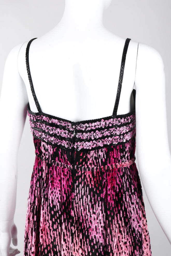 Recess Los Angeles Vintage Alfred Bosand Empire Waist Velvet Burnout Tinsel Gown