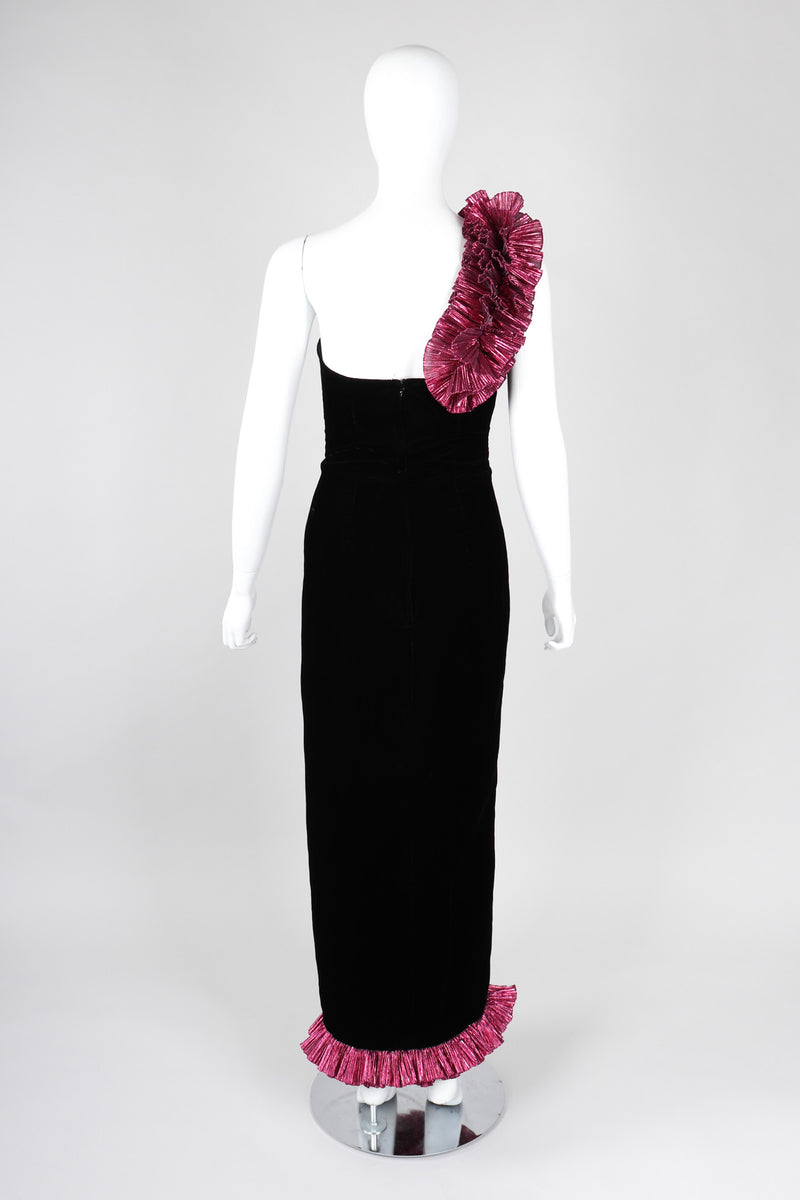 Recess Los Angeles Vintage Alyce Designs Lamé Ruffle Strap Velvet Barbie Gown
